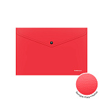 КОНВЕРТ ПЛАСТ. НА КНОПКЕ, А4, ERICHKRAUSE FIZZY CLASSIC, 0,14 ММ, НЕПРОЗР. КРАСНЫЙ /12/240/ РФ