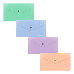 КОНВЕРТ ПЛАСТ. НА КНОПКЕ, C6, ЕRICHКRAUSE MATT PASTEL BLOOM, 0,18 ММ, НЕПРОЗР. АССОРТИ /12/324/ РФ