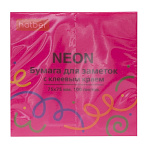 БЛОК Д/ЗАПИСИ 75*75 ММ, 100Л, ХАТБЕР NEON, РОЗОВЫЙ /12/