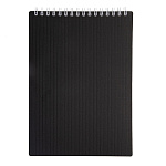 БЛОКНОТ 80 Л, А5, КЛ. ХАТБЕР. VELVET ЧЕРНЫЙ, ПЛАСТ. ОБЛ. НА ГРЕБНЕ /32/