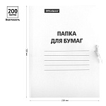 ПАПКА ДЛЯ БУМАГ НА ЗАВЯЗКАХ, А4, 260 Г/М, OFFICE SPACE, ДО 200 Л, БЕЛАЯ, НЕМЕЛ. /200/