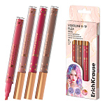 МАРКЕР ТЕКСТ. ERICHKRAUSE VISIOLINE V-19 FLEX IDOL, ГИБКИЙ НАКОНЕЧНИК, НАБОР 04ЦВ. /24/288/