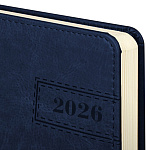 ЕЖЕДНЕВНИК 2026 ГОД, A5, BRAUBERG IMPERIAL, ПОД КОЖУ, СИНИЙ /20/