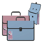 Портфель пластиковый ErichKrause Soft Manga, с 2 отделениями, с текстильной вставкой, A4, ассорти (в пакете по 1 шт.)