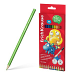 КАРАНДАШИ ЦВ. 12 ШТ. ERICHKRAUSE JOLLY FRIENDS, АКВАРЕЛЬНЫЕ, ШЕСТИГРАН. КИСТЬ, АССОРТИ /12/144/