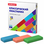 ПЛАСТИЛИН 12 ЦВ. ERICHKRAUSE BASIC, 192 Г, АССОРТИ, К/К /7/28/