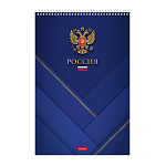 БЛОКНОТ 80 Л, А4, КЛ, ХАТБЕР. РОССИЯ, ОБЛ. МЕЛ. КАРТОН, УФ-ЛАК, ЖЕСТКАЯ, НА СПИРАЛИ /4/24/