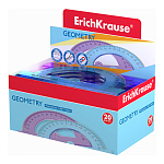 ТРАНСПОРТИР 10 СМ, 180 ГРАДУСОВ, ERICHKRAUSE STANDARD, АССОРТИ, ДИСПЛЕЙ /20/400/ РФ