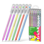 РУЧКА ГЕЛ. ERICHKRAUSE PARADISE STICK NEON, 0,6 ММ, НАБОР 06ШТ, АССОРТИ, ПЭТ-БОКС /24/288/