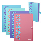 ПАПКА НА 04 ОТДЕЛА, НА КНОПКЕ, ERICHKRAUSE DIAGONAL PASTEL, 0,6 ММ, ПЕРФ. АССОРТИ /4/64/ РФ