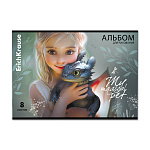 АЛЬБОМ Д/РИС. 08 Л. A4, ERICHKRAUSE MAGIC PET, НА СКОБЕ, MIX-PACK /5/100/