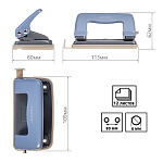 ДЫРОКОЛ ДО 12 Л. ХАТБЕР RECORD, МЕТАЛЛ. С  ЛИНЕЙКОЙ, АССОРТИ /12/