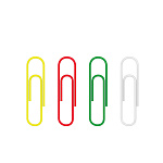 Скрепки металлические с виниловым покрытием ErichKrause Classic, 28мм, ассорти (в пластиковой коробке по 200 шт.)