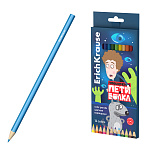 Цветные карандаши пластиковые ErichKrause Приключения Пети и Волка шестигранные 12 цветов (в коробке с европодвесом 12 шт)