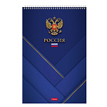 БЛОКНОТ 80 Л, А4, КЛ, ХАТБЕР. РОССИЯ, ОБЛ. МЕЛ. КАРТОН, УФ-ЛАК, ЖЕСТКАЯ, НА СПИРАЛИ /4/24/