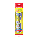 Набор из 2 ручек шариковых ErichKrause ErgoLine® Kids Stick&Grip Neon 0.5, Super Glide Technology, цвет чернил синий, желтый грип (в пакете)