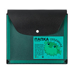 ПАПКА-КОНВЕРТ А5, ДПС, 180/300 МКМ, ДО 250 Л, РАСШИР. ЧЕРНЫЙ/ЗЕЛЕНЫЙ, НА КНОПКЕ /10/