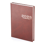 ЕЖЕДНЕВНИК 2025 ГОД, A5+, БУМВИНИЛ, КОРИЧНЕВЫЙ, Б/ЗАКЛАДКИ /30/