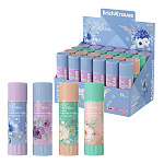 КЛЕЙ КАРАНДАШ 19 ГР. ERICHKRAUSE EASY STICK PASTEL BLOOM, АССОРТИ, ДИСПЛЕЙ /24/384/