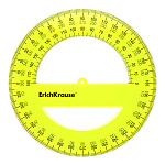 ТРАНСПОРТИР 12 СМ, 360 ГРАДУСОВ, ERICHKRAUSE NEON, ПРОЗРАЧНЫЙ /20/240/ РФ