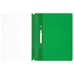 СКОРОСШИВАТЕЛЬ ПЛАСТ. А4, СТАММ, 120 МКМ, ПРОЗР. ВЕРХ, ПЕРФ. ЗЕЛЕНЫЙ /10/100/