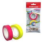 Набор из 2 клейких лент ErichKrause Highlighter, 12ммх20м, полупрозрачная, цветная, ассорти (в пакете)
