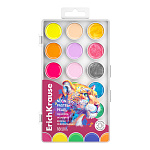 КРАСКИ АКВ. 18 ЦВ. ERICHKRAUSE SAFARI NEON+PASTEL+PEARL, УФ ЗАЩИТА, П/К, Е/П /7/21/ РФ