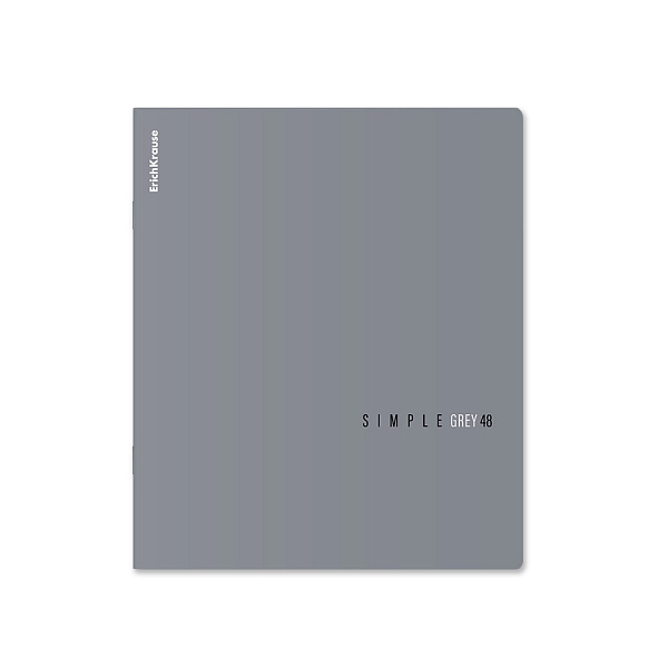 ТЕТРАДЬ 48 Л, А5, КЛ. ERICHKRAUSE SIMPLE COLOR, СЕРЫЙ, ЛАМ. SOFT+TOUCH, ВЫБ. УФ-ЛАК /5/100/
