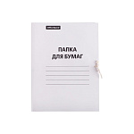 ПАПКА ДЛЯ БУМАГ НА ЗАВЯЗКАХ, А4, 220 Г/М, OFFICE SPACE, КАРТОН, ДО 200 Л, МЕЛ. БЕЛЫЙ /200/