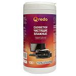 САЛФЕТКИ QREDO ЧИСТЯЩИЕ, УНИВЕРСАЛЬНЫЕ, 100 ШТ, В ТУБЕ /12/41-4595