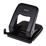 ДЫРОКОЛ ДО 40 Л. ХАТБЕР RECORD, МЕТАЛЛ. С  ЛИНЕЙКОЙ, ЧЕРНЫЙ /36/