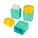 ТОЧИЛКА BV. ХОРОШЕЕ НАСТРОЕНИЕ. КАРТОШКА, 2 ОТВЕРСТИЯ, КОНТЕЙНРЕ, ЛАСТИК, 4 ВИДА /