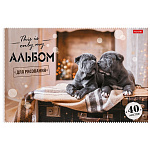 АЛЬБОМ Д/РИС. 40 Л. А4, ХАТБЕР. АССОРТИ, НА СКОБЕ /7/35/ РФ