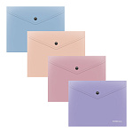 КОНВЕРТ ПЛАСТ. НА КНОПКЕ, А5+, ЕRICHКRAUSE SOFT MANGA, 0,18 ММ, НЕПРОЗР. АССОРТИ /12/504/ РФ