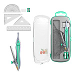 ЧЕРТЕЖНЫЙ НАБОР 07 ПРЕД, ERICHKRAUSE PASTEL BLOOM, ЗЕЛЕНЫЙ, ПЕНАЛ, ДИСПЛЕЙ /12/144/