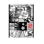 БЛОКНОТ 40 Л, А6, КЛ, ХАТБЕР. СМЕШАРИКИ, МЕЛ. КАРТОН, УФ-ЛАК, НА ГРЕБНЕ /96/ РФ
