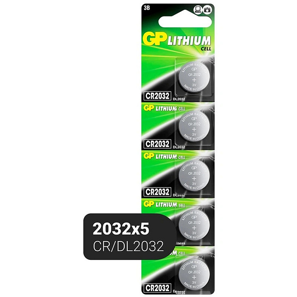 БАТАРЕЙКА GP CR2032 5BL /100/