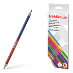 КАРАНДАШИ ЦВ. 12 ШТ. 24 ЦВ. ERICHKRAUSE BASIC. BICOLOR, ТРЕХГРАН. АССОРТИ /12/144/