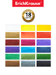 КРАСКИ АКВ. 18 ЦВ. ERICHKRAUSE BASIC, АССОРТИ, КАРТОН, Е/П /27/ РФ