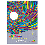 КАРТОН ЦВЕТНОЙ А4, 07 ЦВ. ЦВЕТНОЙ ВОДОВОРОТ, ТОНИР. /70/