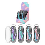 Готовальня ErichKrause Pastel, (пластиковый циркуль и сменные грифели), пенал, ассорти (в коробке-дисплее по 12 шт)