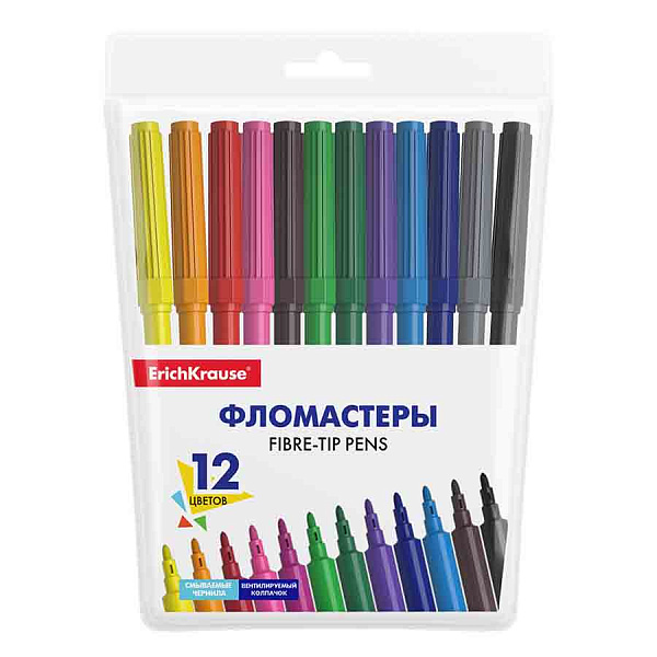 ФЛОМАСТЕРЫ НАБ. 12 ЦВ. ERICHKRAUSE БАЗОВЫЙ /12/192/