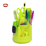 настольный набор erich krause® mini desk. neon solid, вращающийся, желтый /8/