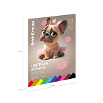 БУМАГА ЦВЕТНАЯ A4, 10 Л, 10 ЦВ. ERICHKRAUSE ФРЕНЧ, ОДНОСТОРОН. МЕЛ. НА КЛЕЮ /10/70/