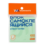 БЛОК Д/ЗАПИСИ 76*76 ММ, 100Л, WORKMATE, ПАСТЕЛЬНО-ЗЕЛЕНЫЙ /12/384/