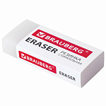 ЛАСТИК BRAUBERG EXTRA, 45*17*10ММ, ПВХ, ПРЯМОУГ. БЕЛЫЙ /30/