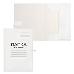 ПАПКА ДЛЯ БУМАГ НА ЗАВЯЗКАХ, А4, 360 Г/М, WORKMATE, КАРТОН, БЕЛЫЙ, МЕЛ. /150/ РФ