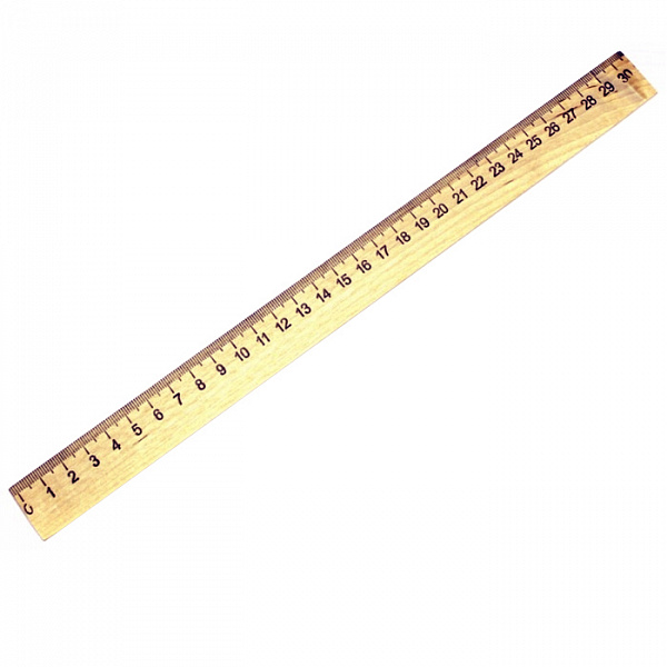 ЛИНЕЙКА 30 СМ, ДЕРЕВЯННАЯ /