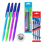 РУЧКА ШАР. ERICHKRAUSE R-301 NEON STICK, 0,7 ММ, НАБОР 04ШТ, СИНИЙ, ПАКЕТ /24/288/