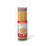 Чернографитный карандаш ErichKrause Amber, шестигранный , с ластиком, HB (в тубусе по 42 шт.)